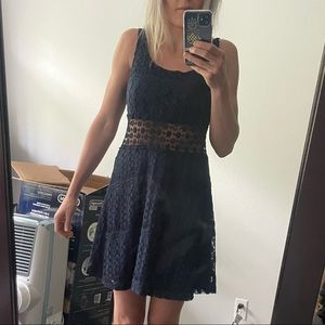 Navy blue crochet knit dress. Size 7